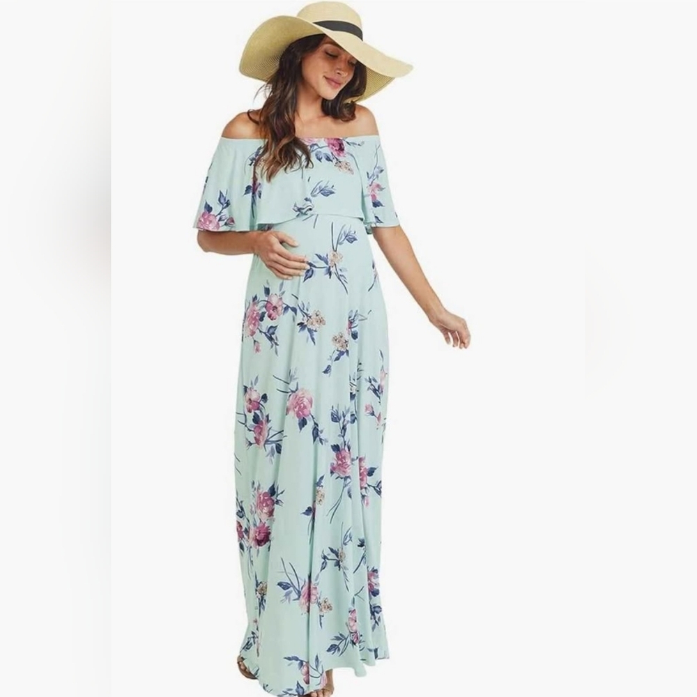 Hello MIZ Floral Off-Shoulder Maxi Dress